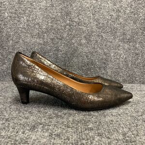 Sofft Heels Womens 8 Altessa Pump Kitten Slip On Kitten Leather Black Shimmer